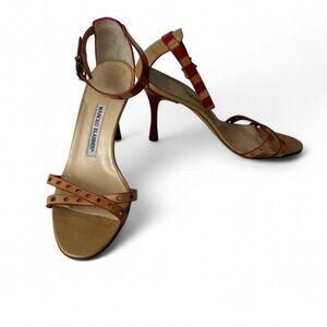 Manolo Blahnik Strappy Red Heels